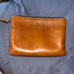 Large leather clutch